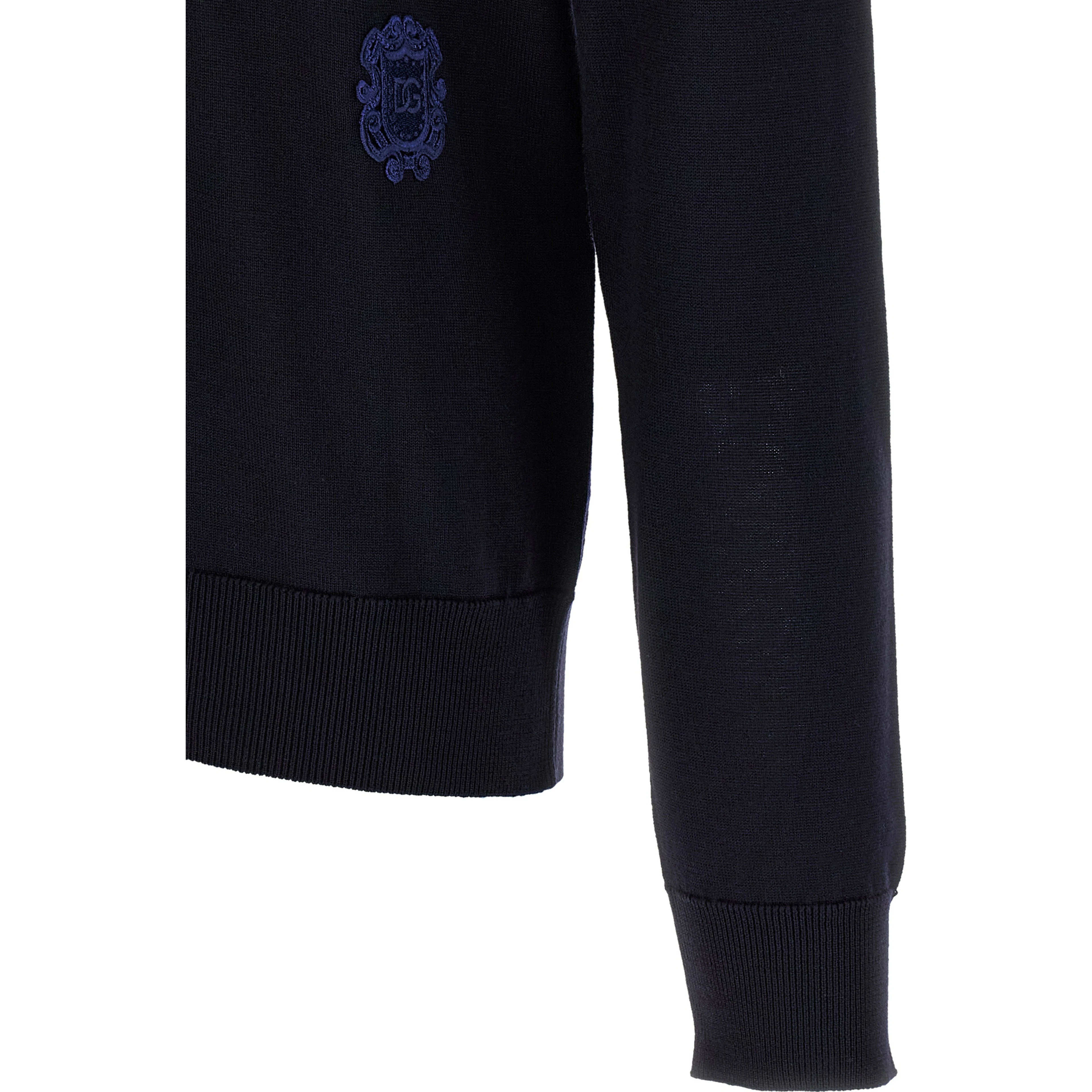 Blue Virgin Wool Polo Shirt