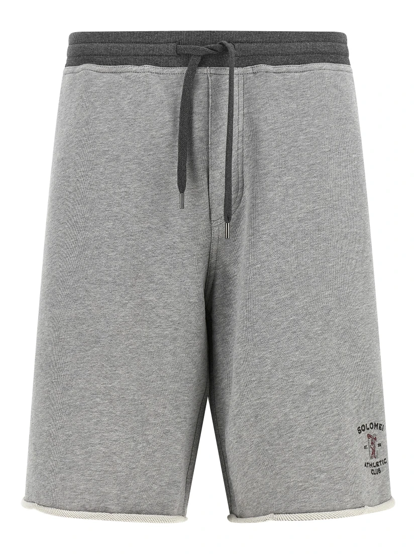 Gray Cotton Bermuda Shorts