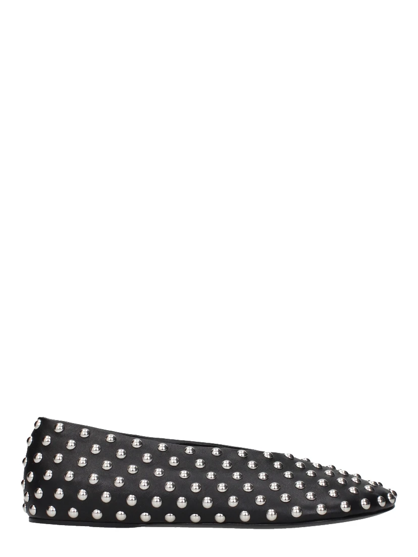 Black Leather Ballet Flats