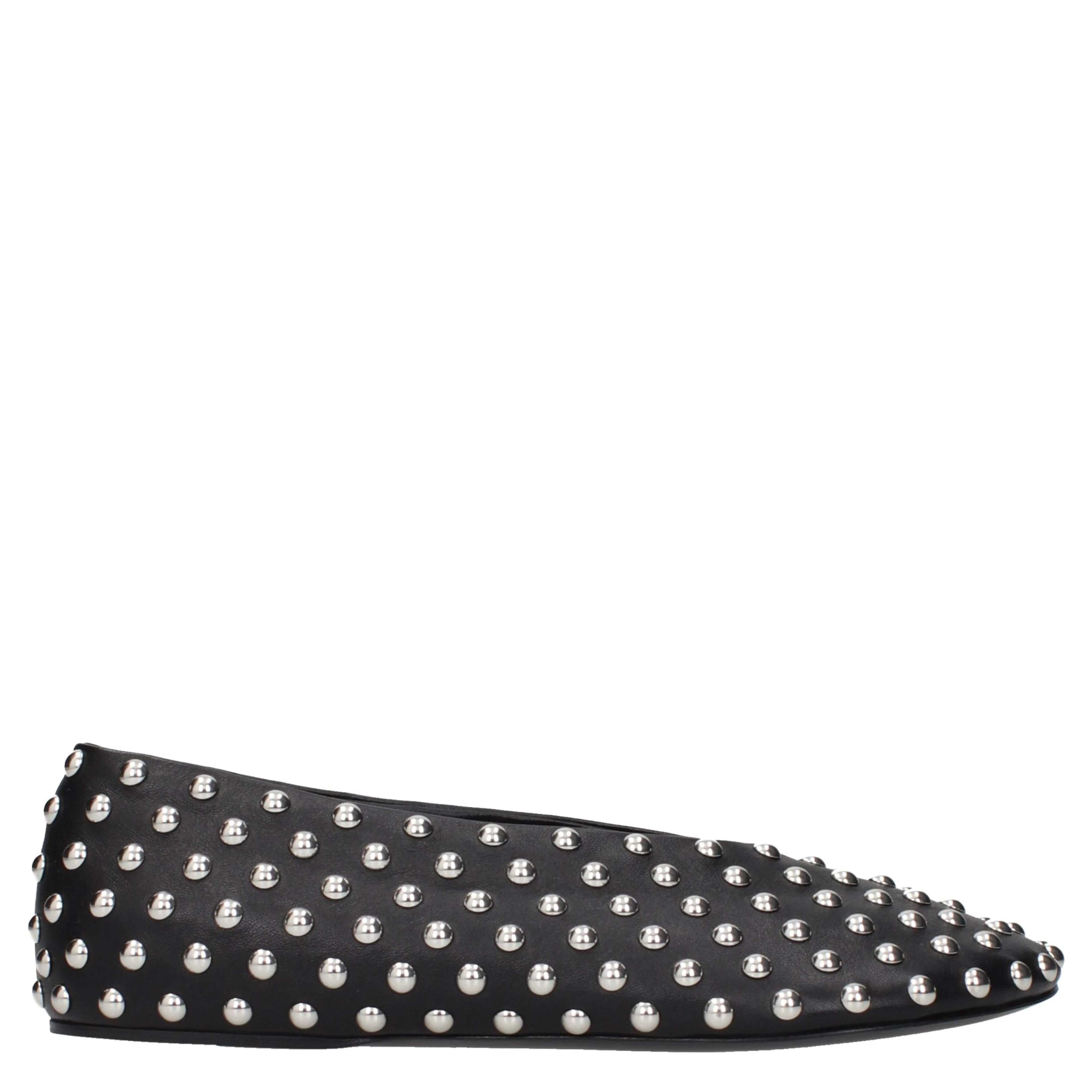 Black Leather Ballet Flats