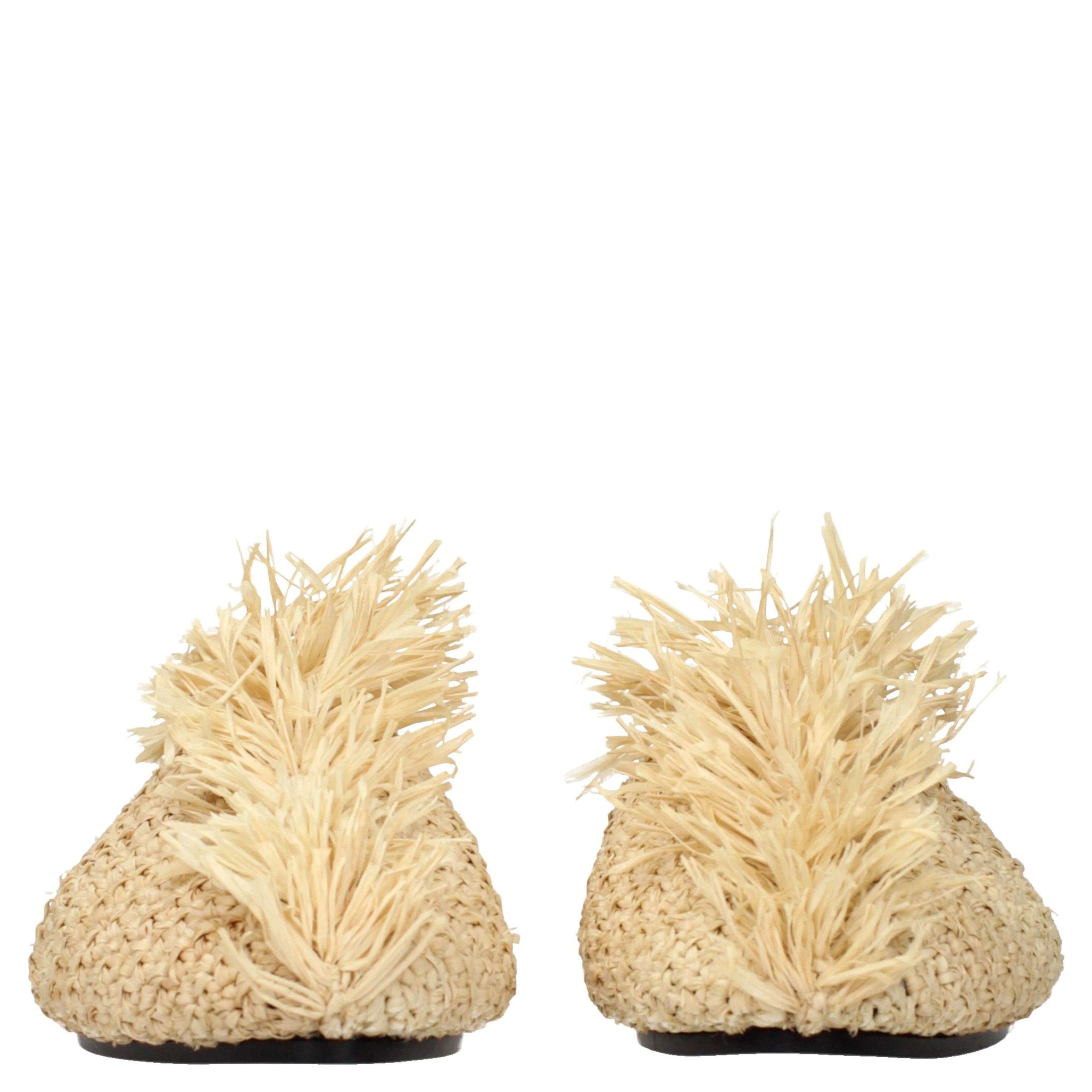 Beige Raffia Slippers
