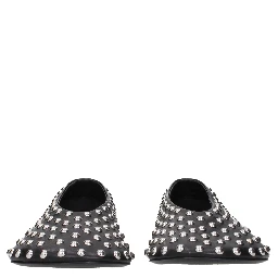 Black Leather Ballet Flats