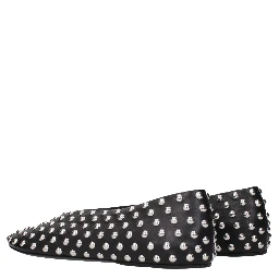 Black Leather Ballet Flats