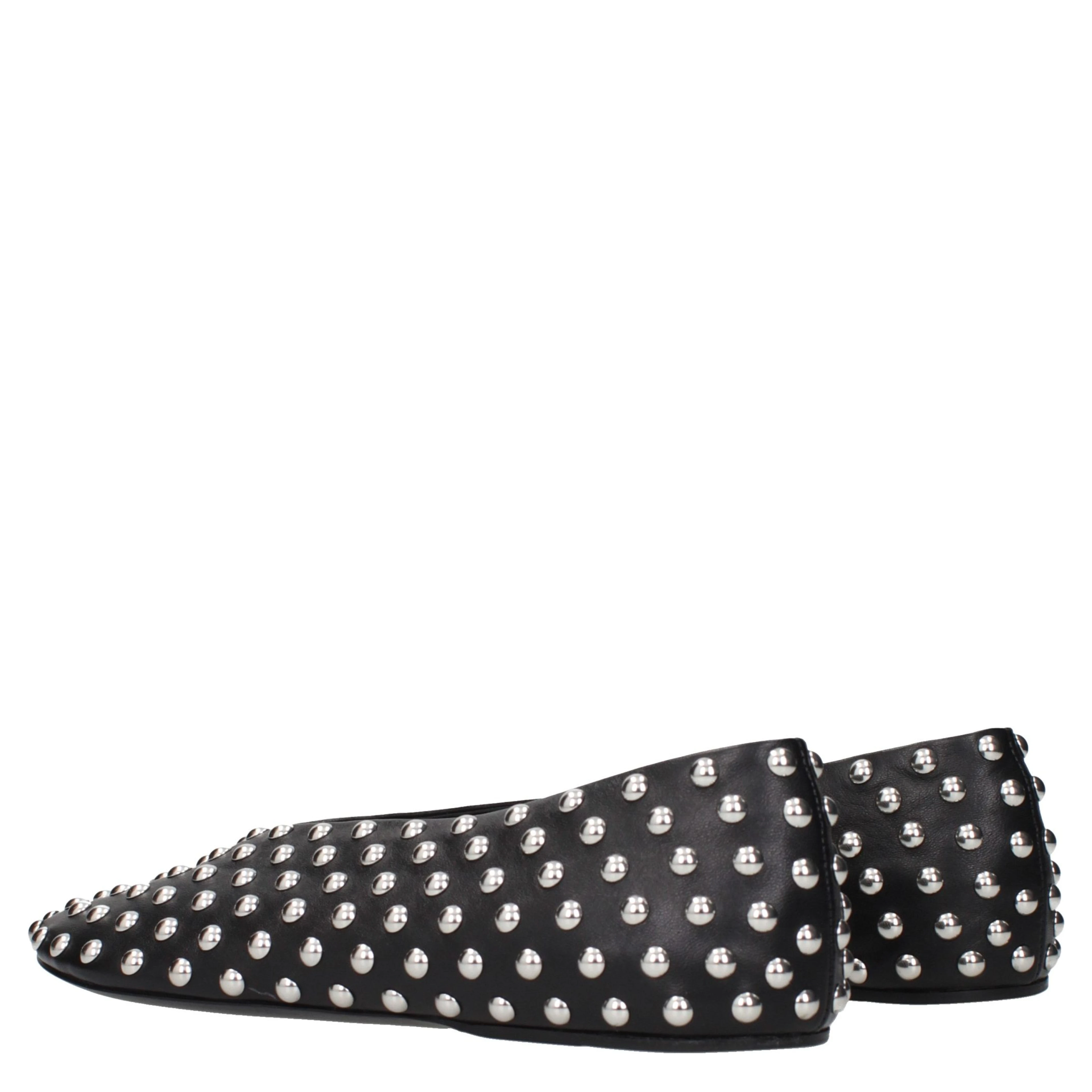 Black Leather Ballet Flats