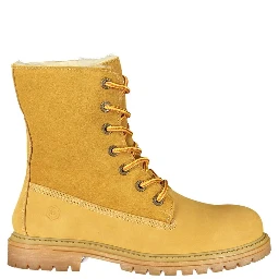 Yellow Polyester Ankle Boots