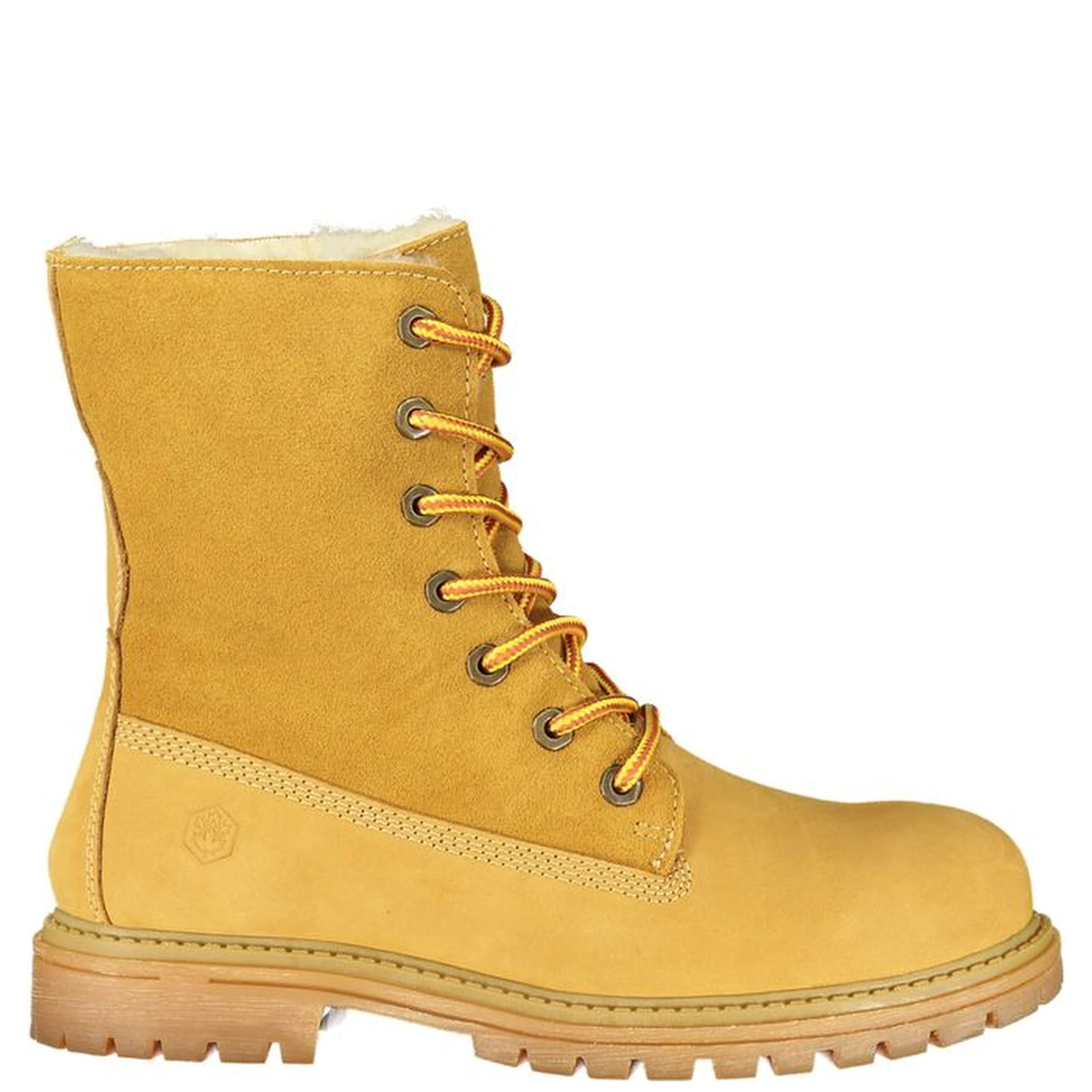 Yellow Polyester Ankle Boots