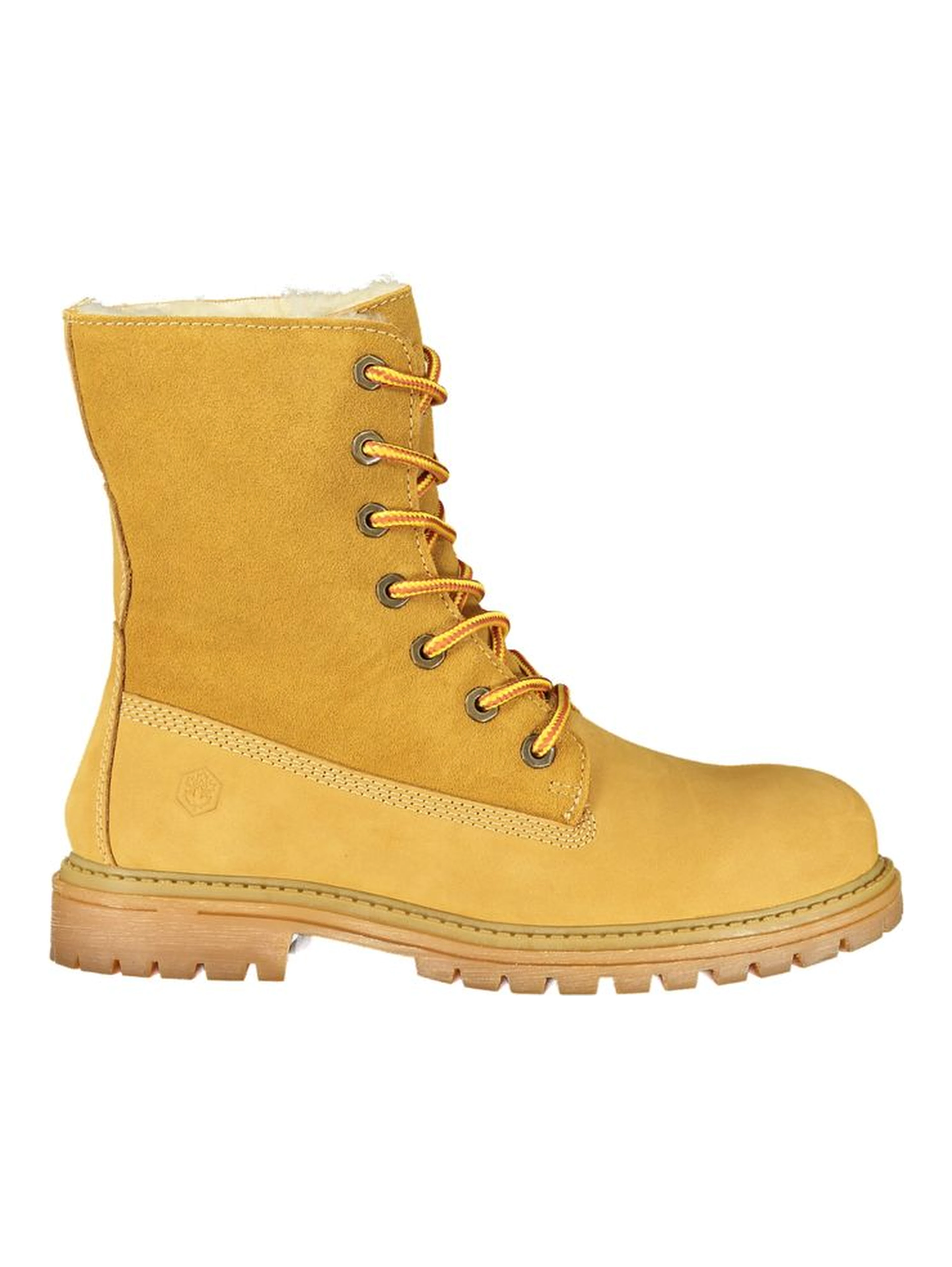 Yellow Polyester Ankle Boots