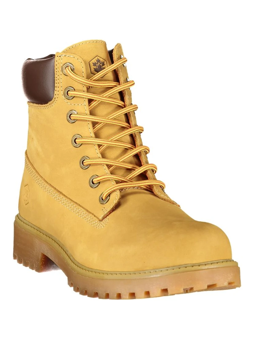 Yellow Polyester Ankle Boots