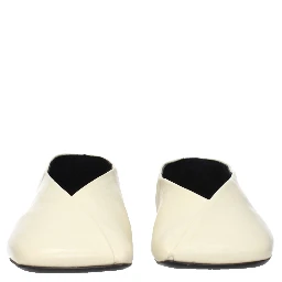 Beige Leather Ballet Flats