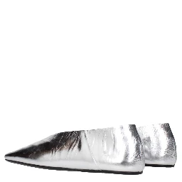 Gray Leather Ballet Flats