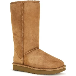 Beige Leather Ankle Boots