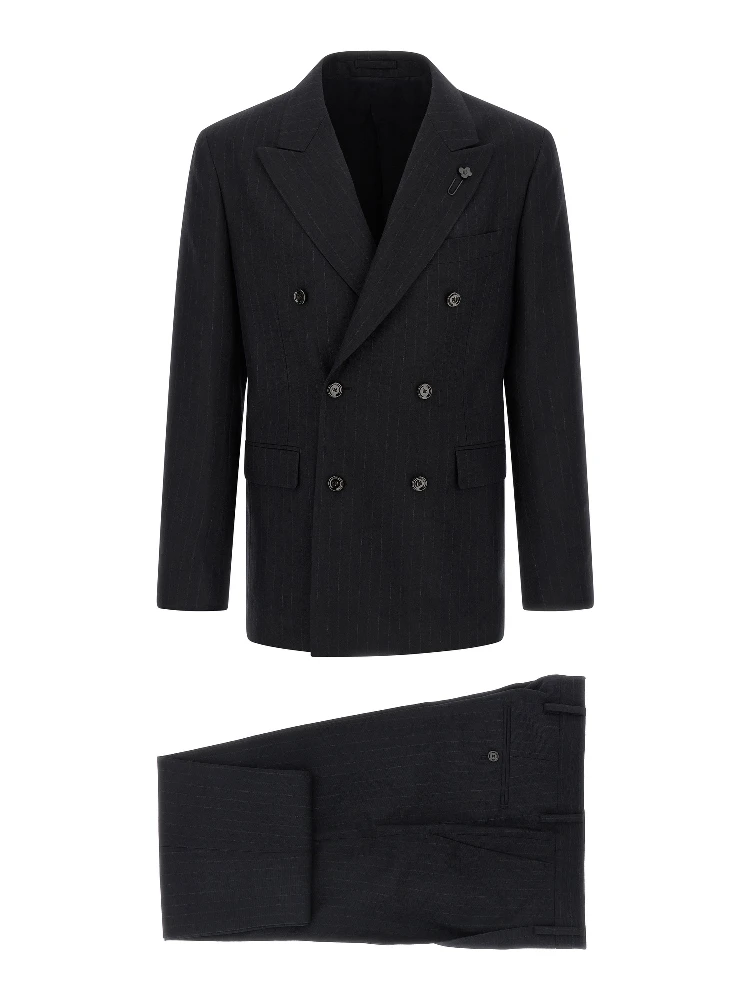 Blue Virgin Wool Two-Piece Suit