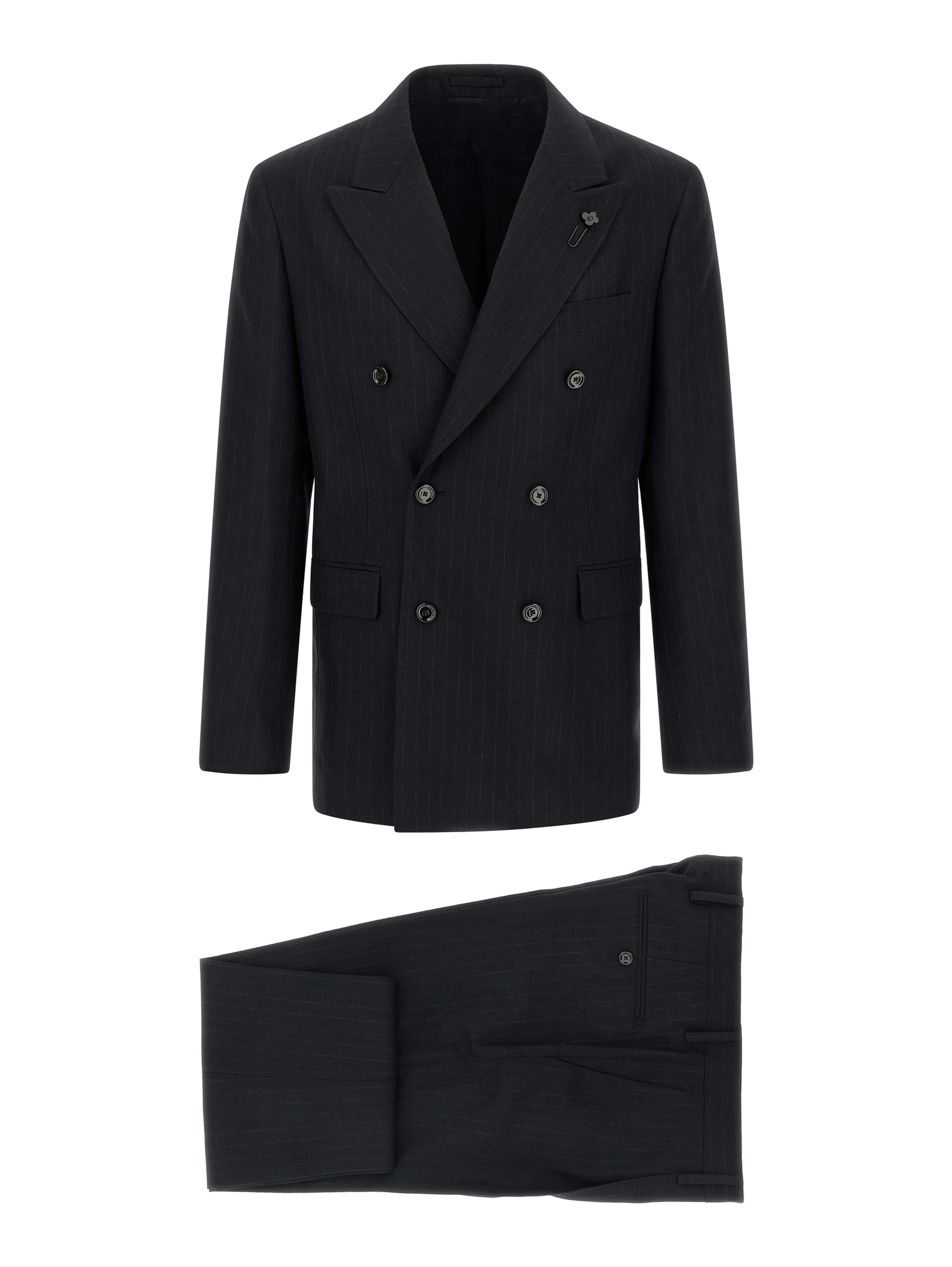 Blue Virgin Wool Two-Piece Suit