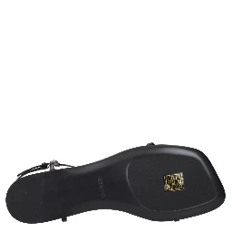Black Leather Flip-Flop Sandals