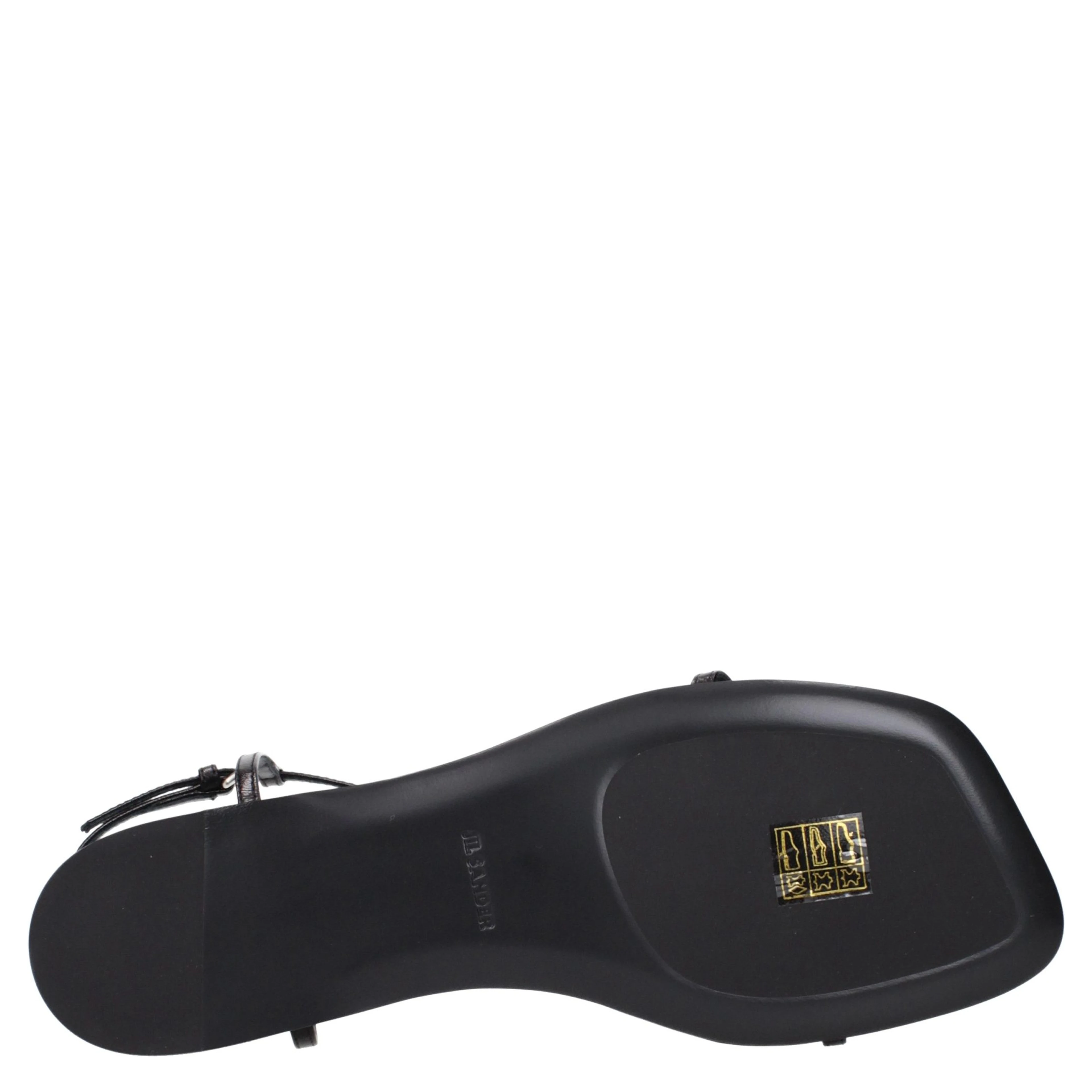 Black Leather Flip-Flop Sandals
