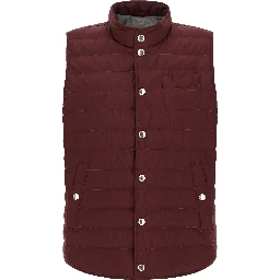 Bordeaux Polyester Sleeveless Jacket