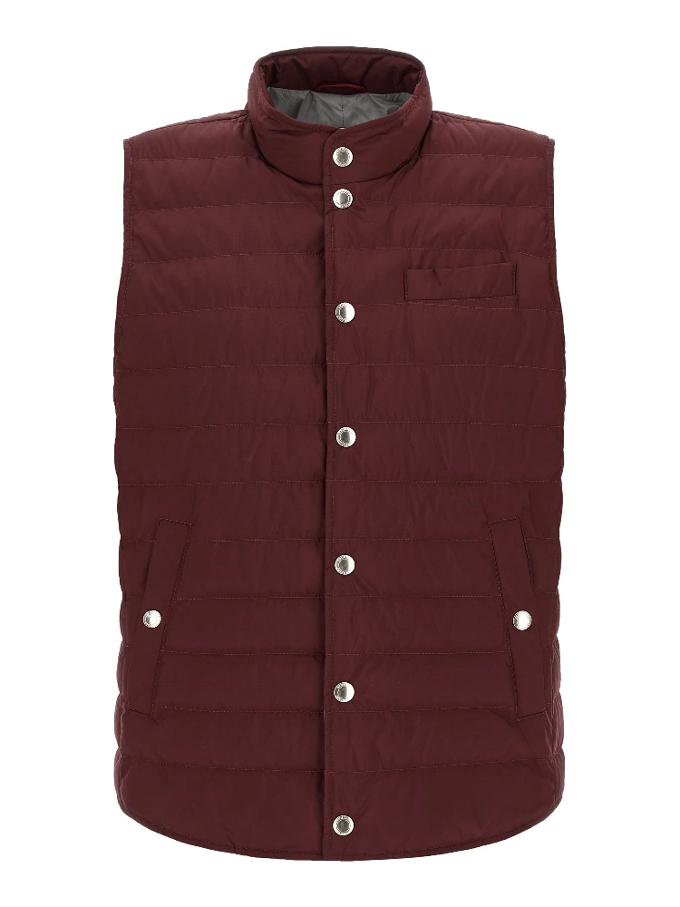 Bordeaux Polyester Sleeveless Jacket