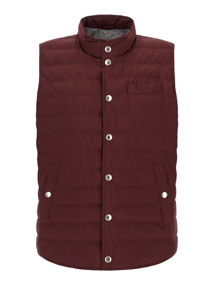 Bordeaux Polyester Sleeveless Jacket