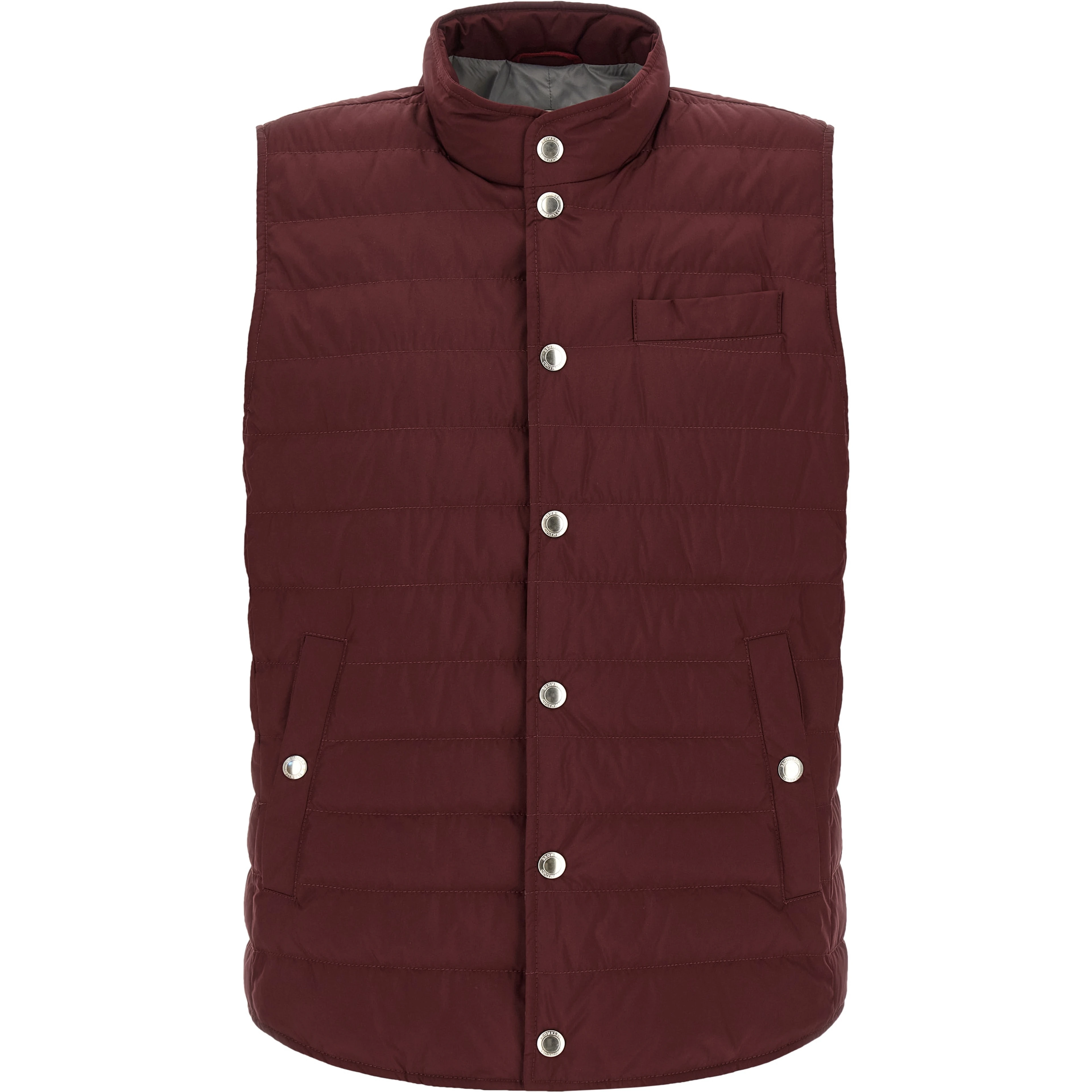 Bordeaux Polyester Sleeveless Jacket