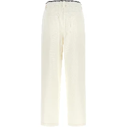 White Cotton Casual Pants
