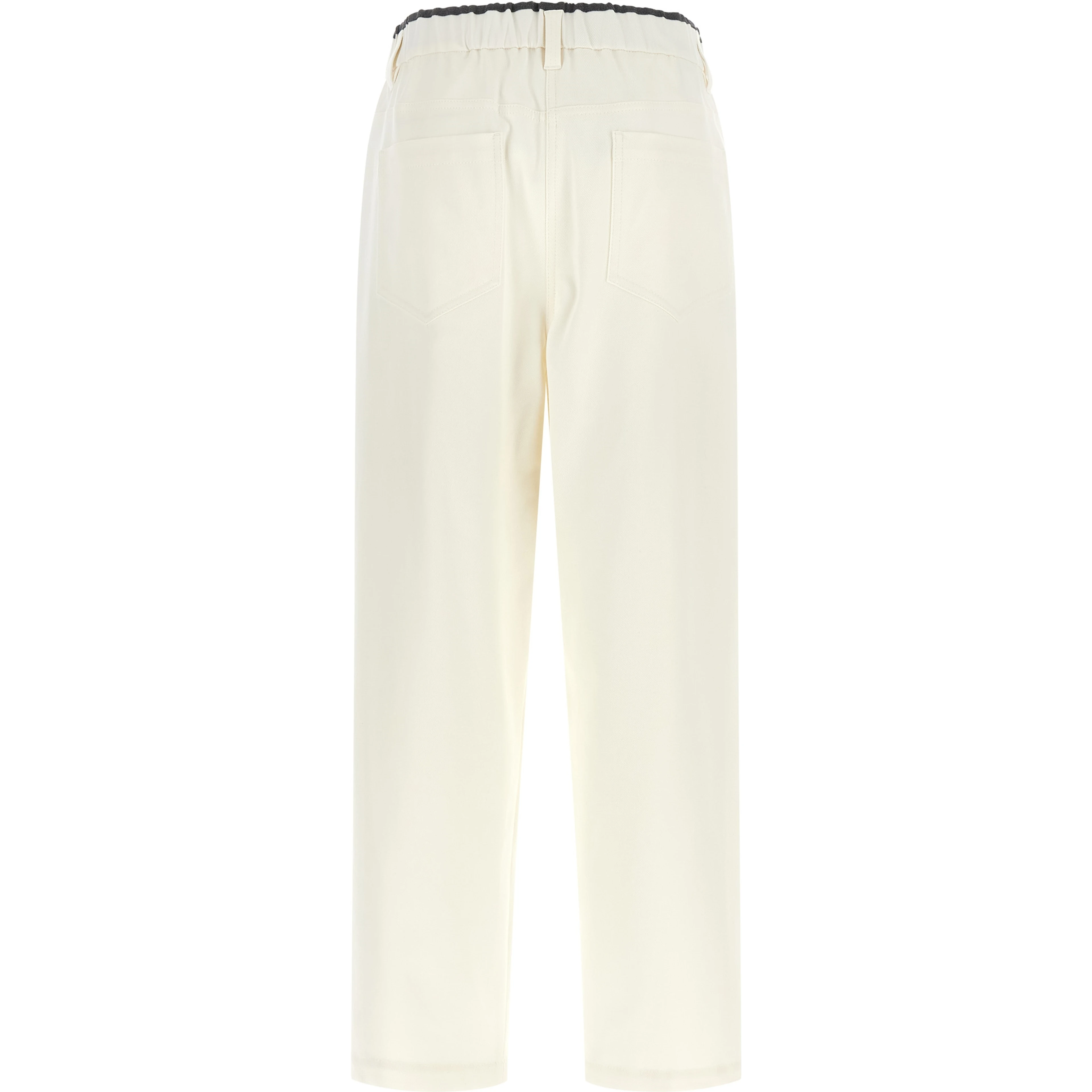 White Cotton Casual Pants