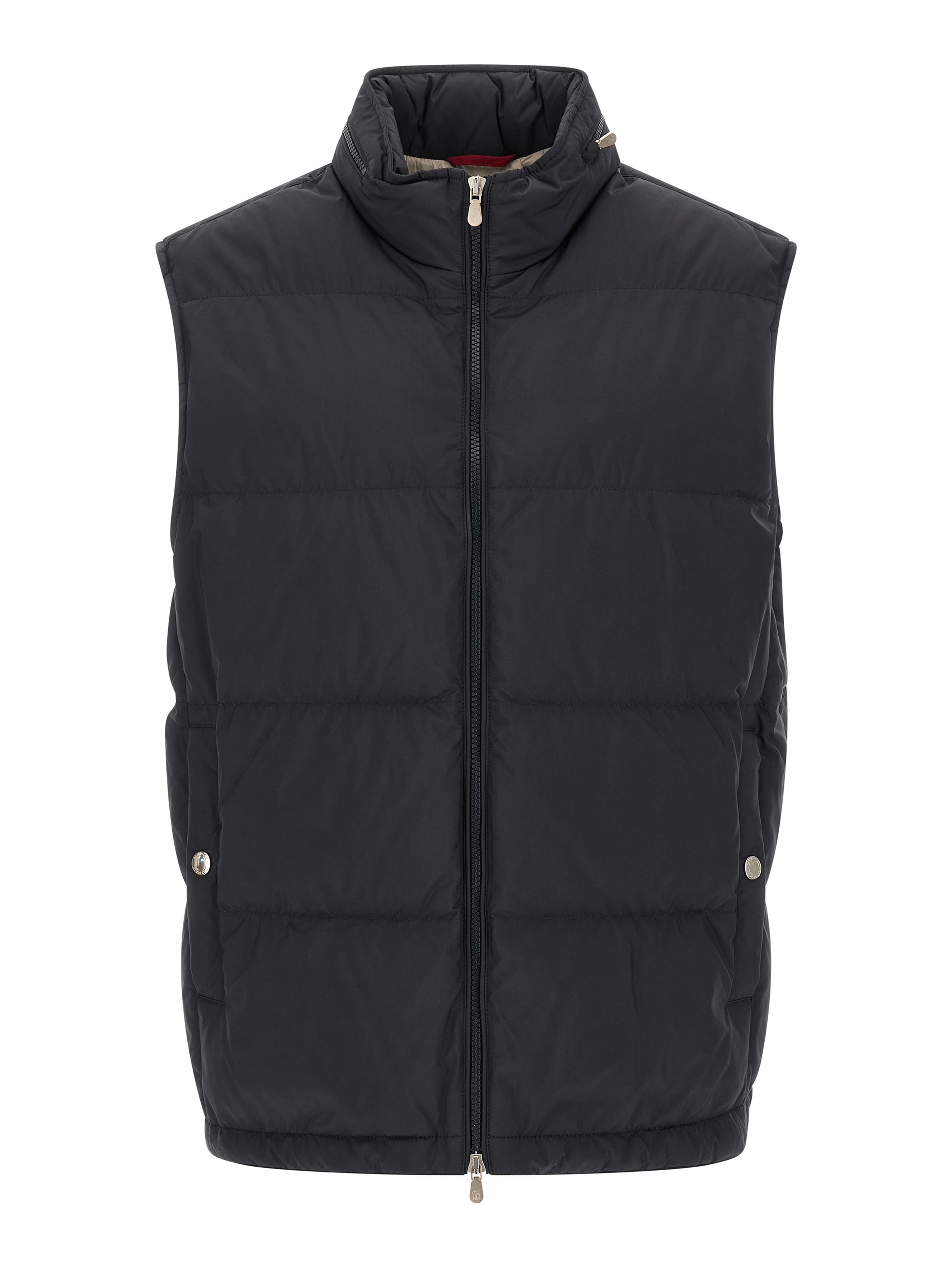 Blue Polyester Sleeveless Jacket