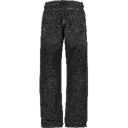 Gray Cotton Straight-Leg Jeans