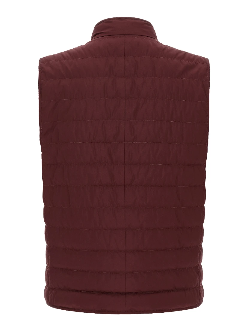 Bordeaux Polyester Sleeveless Jacket