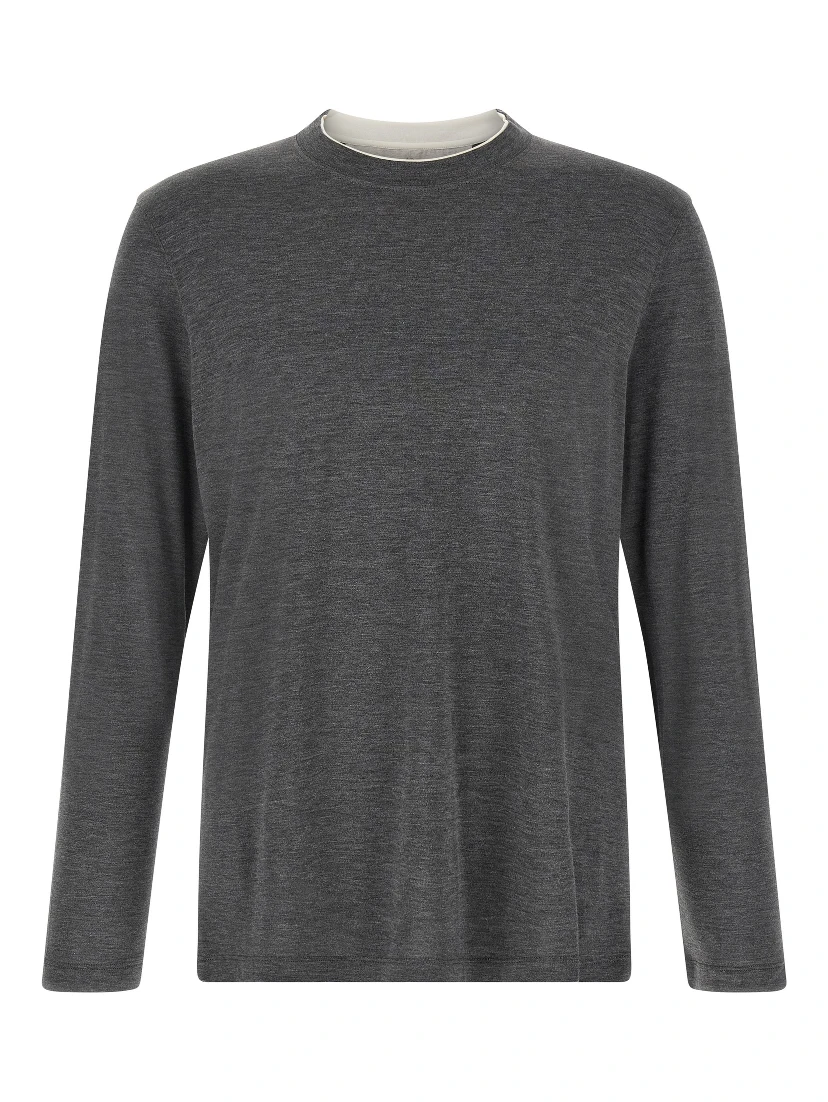 Gray Silk T-Shirt