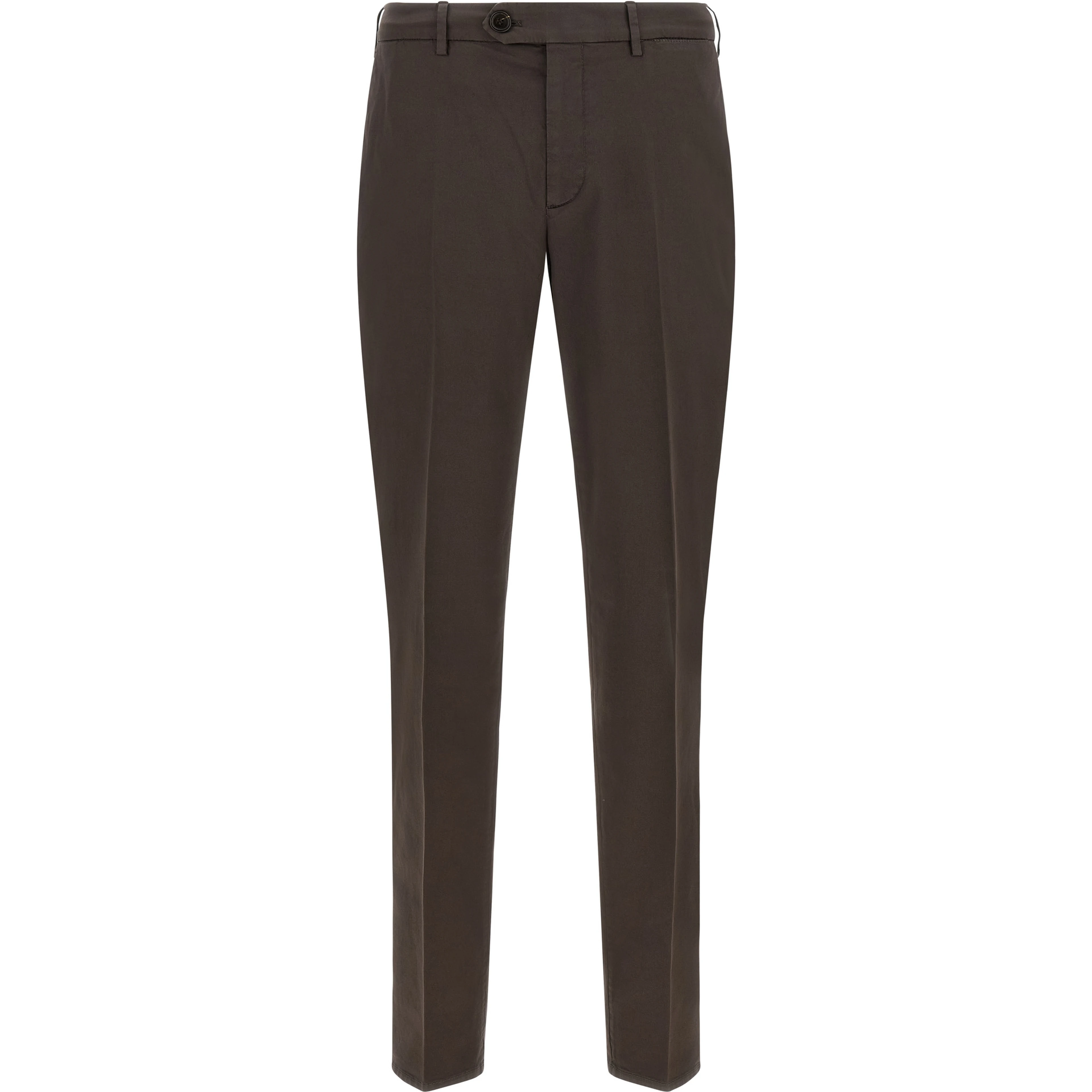 Brown Cotton Casual Pants