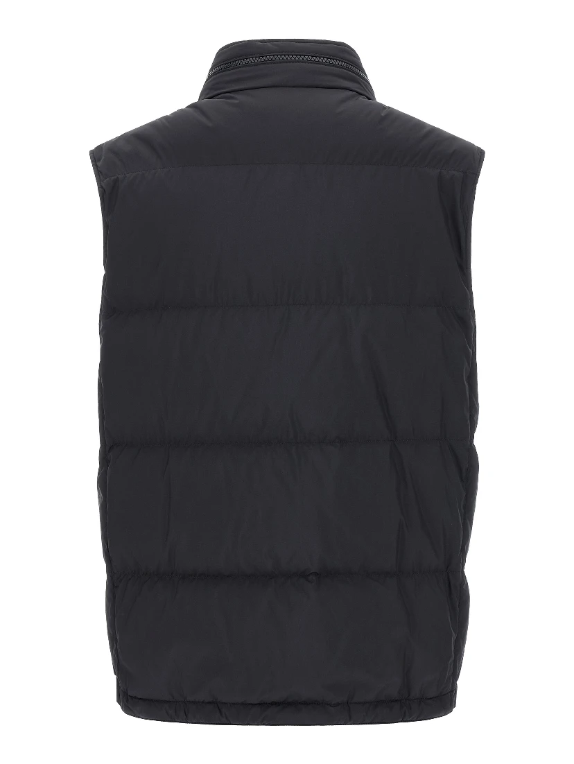 Blue Polyester Sleeveless Jacket