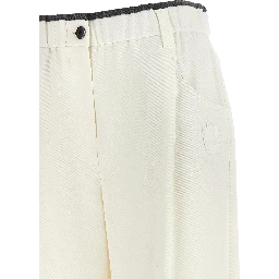 White Cotton Casual Pants
