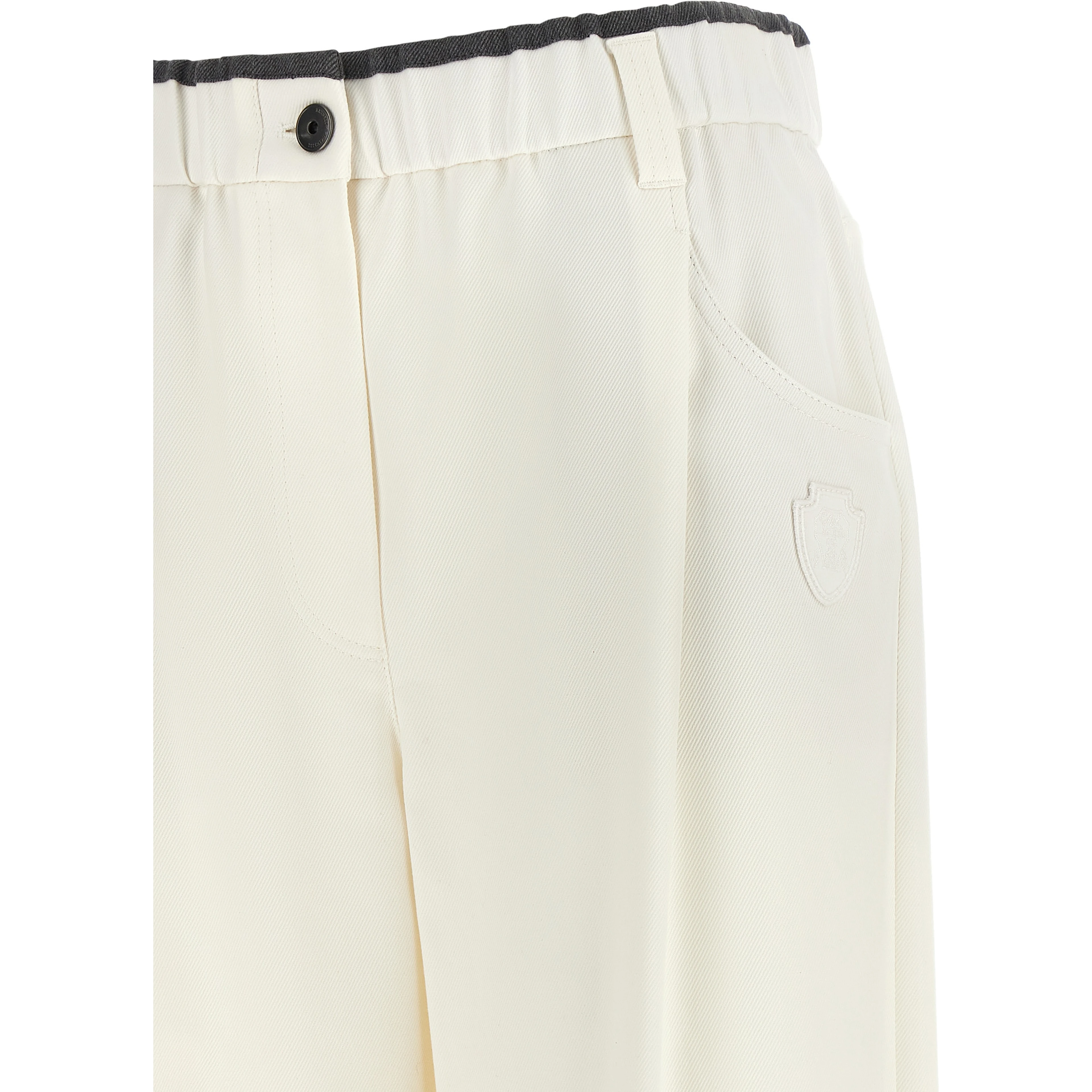 White Cotton Casual Pants