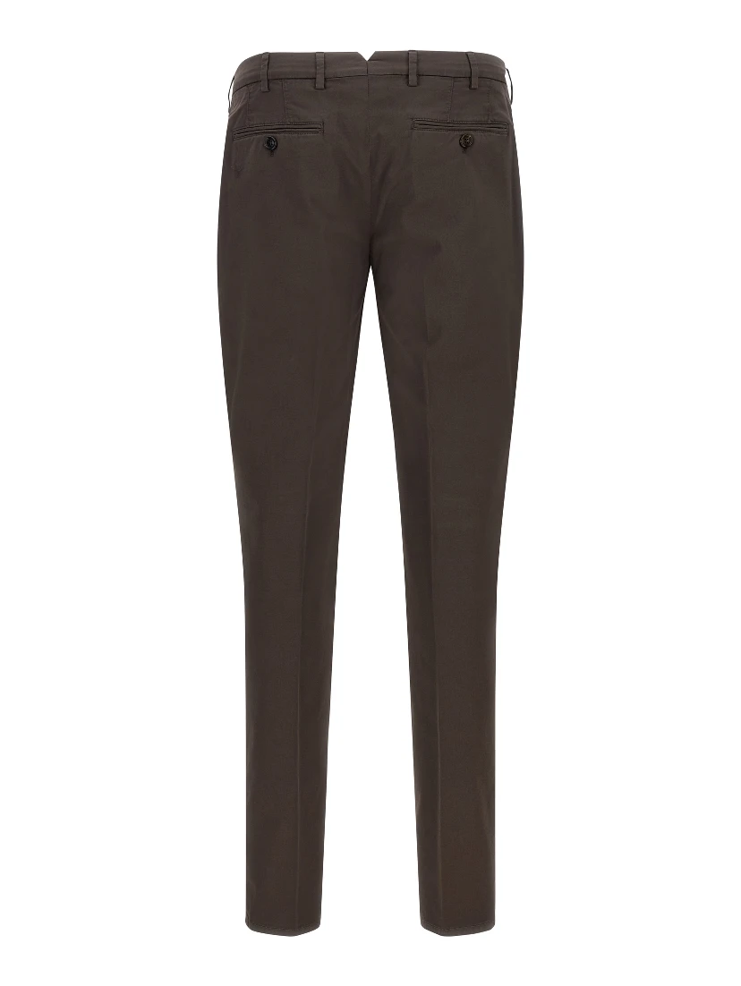 Brown Cotton Casual Pants