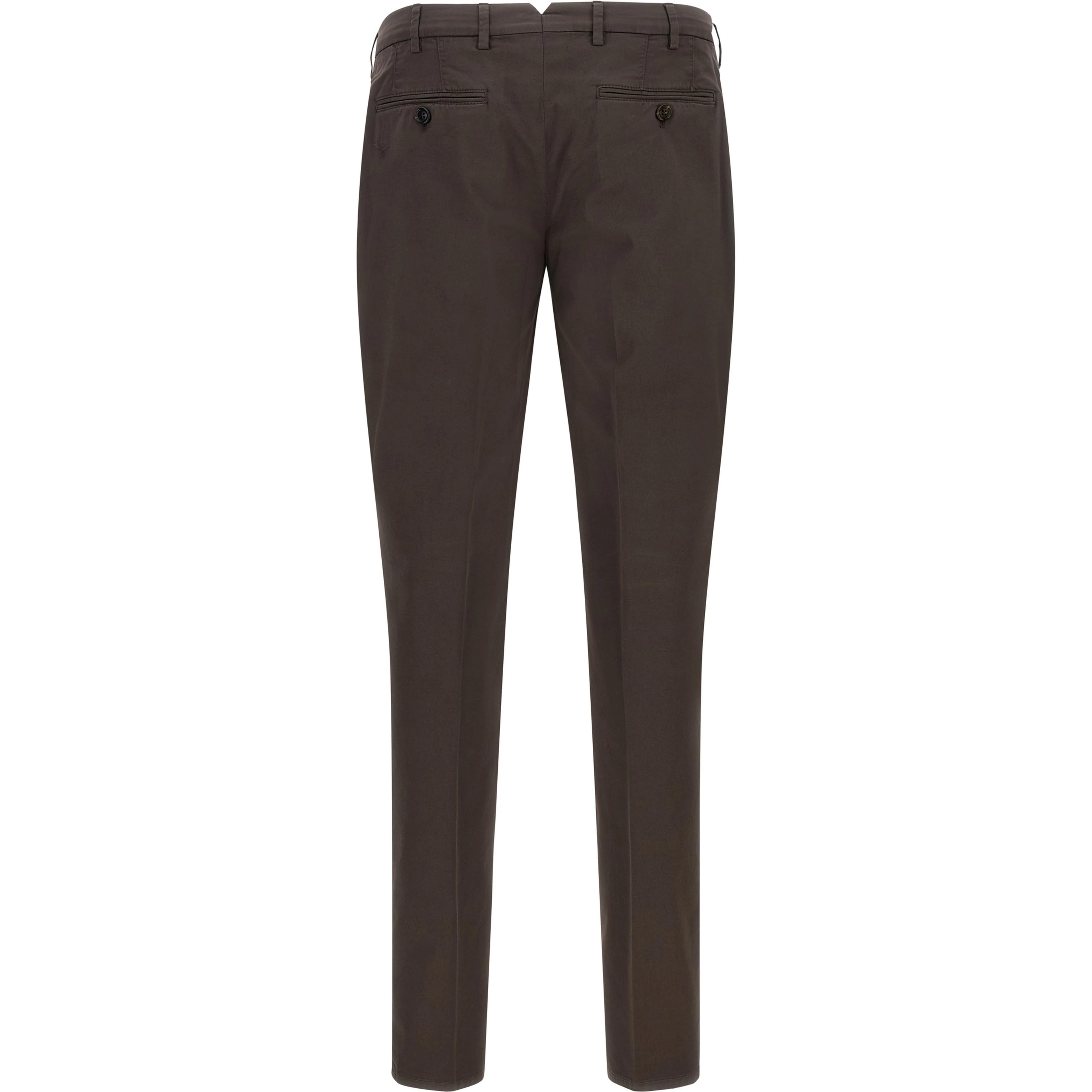 Brown Cotton Casual Pants