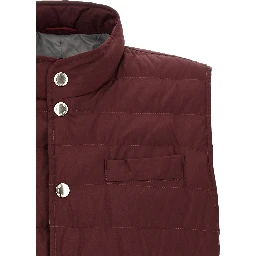 Bordeaux Polyester Sleeveless Jacket