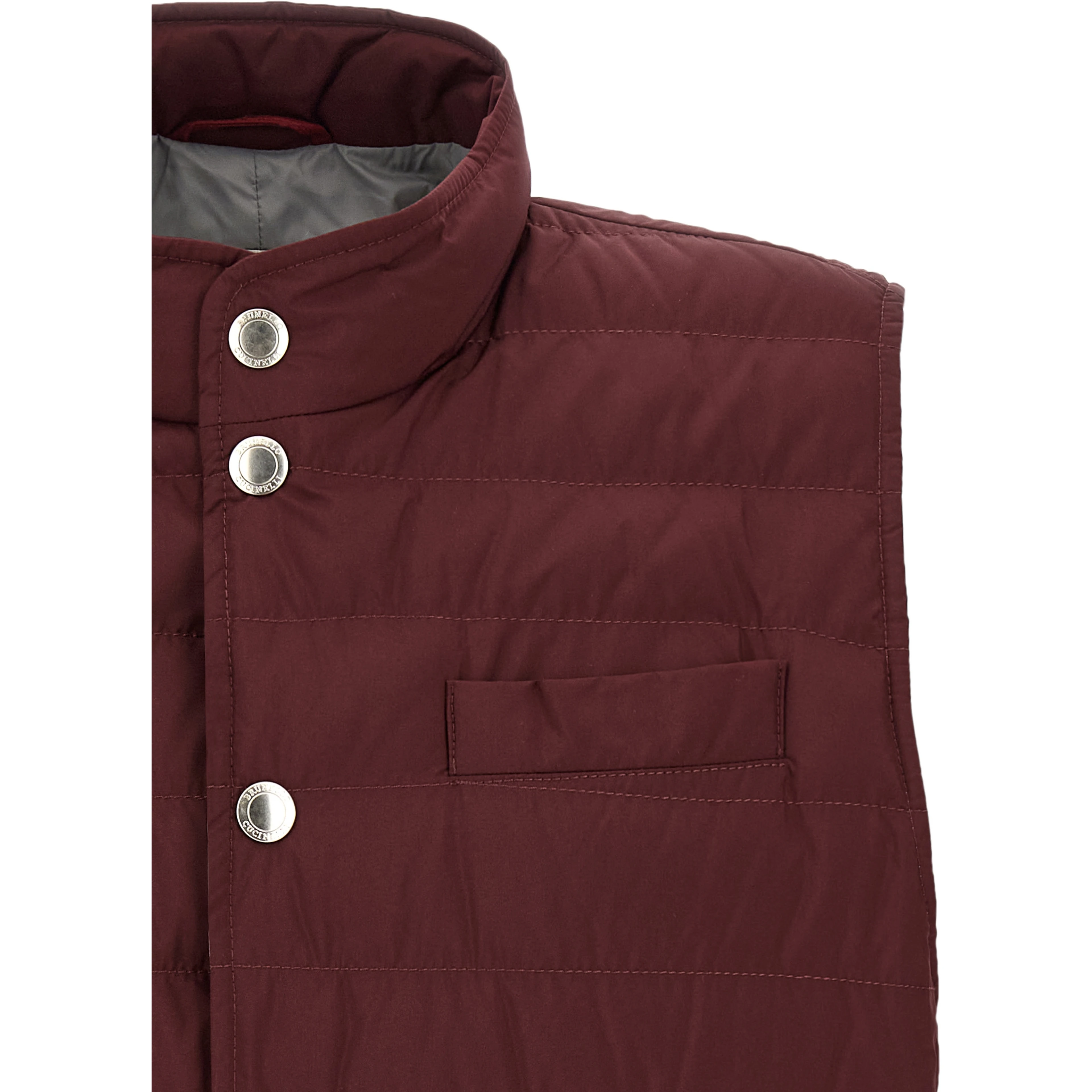 Bordeaux Polyester Sleeveless Jacket