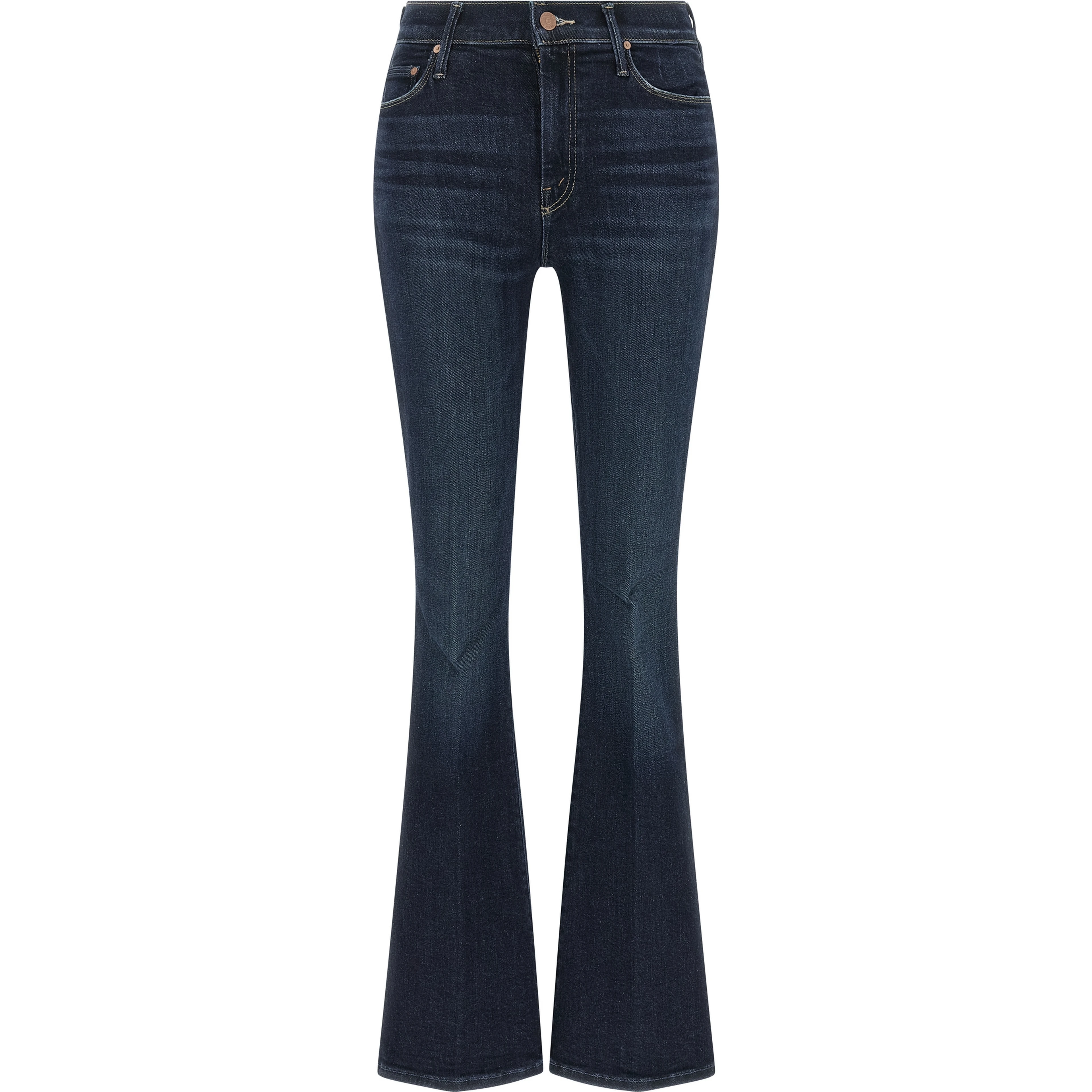 Blue Cotton Flared Jeans