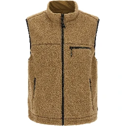Beige Polyester Sleeveless Jacket