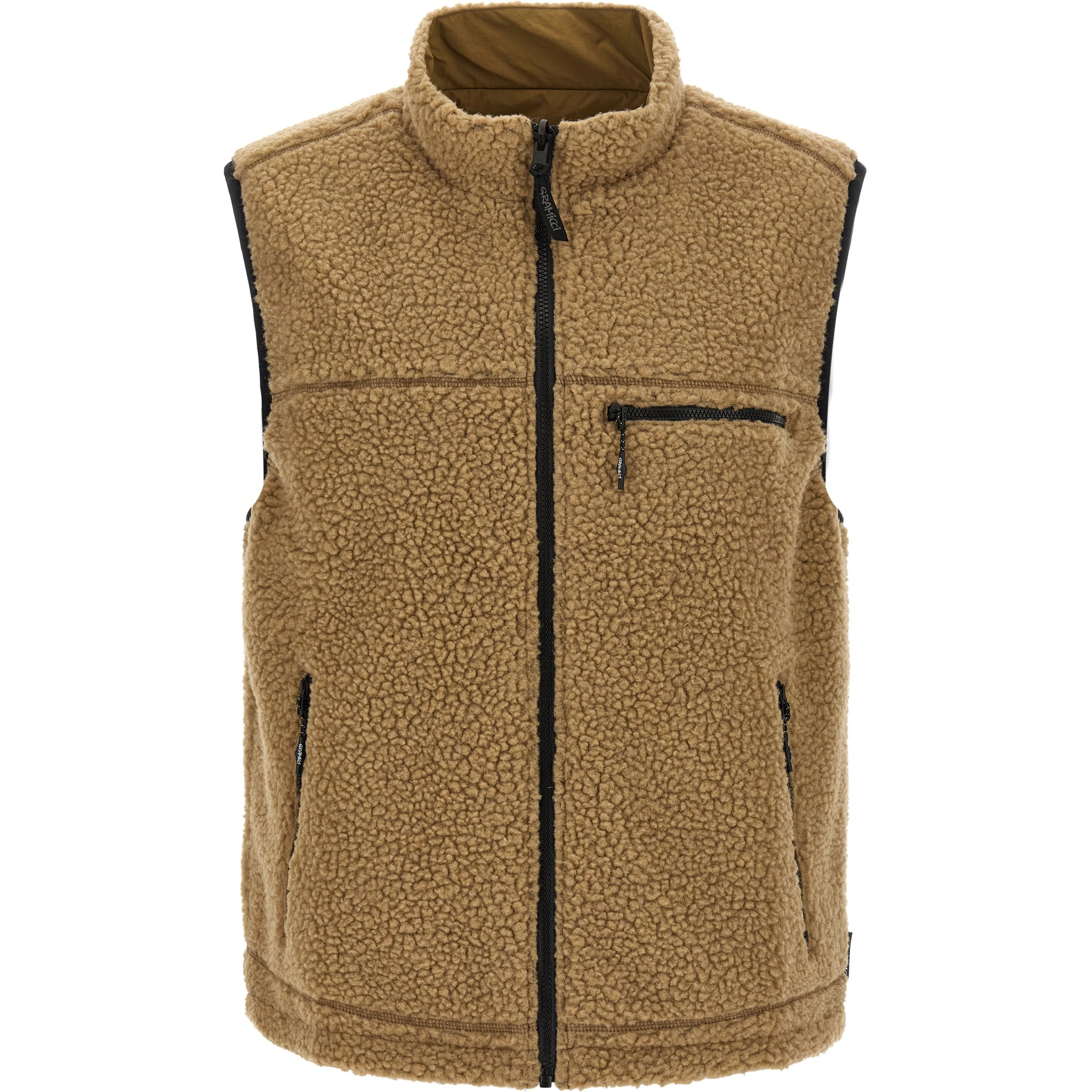 Beige Polyester Sleeveless Jacket