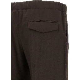 Brown Virgin Wool Casual Pants