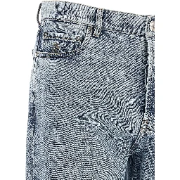Blue Cotton High-Waisted Jean
