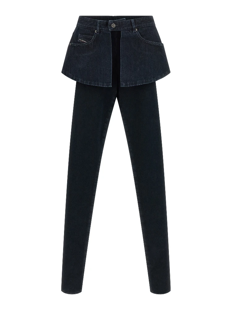 Blue Cotton Skinny Jeans