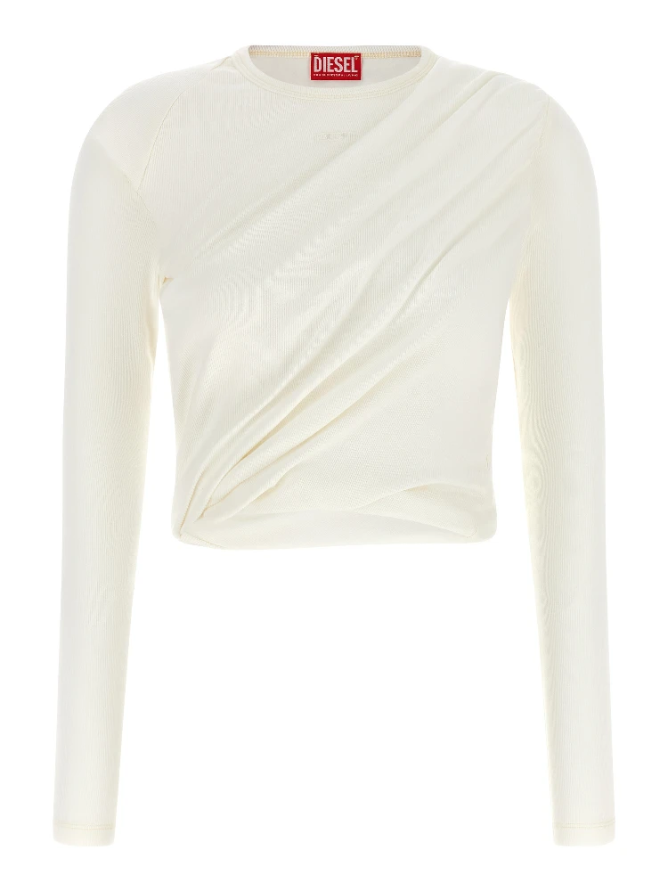 White Cotton Long Sleeve T-Shirt