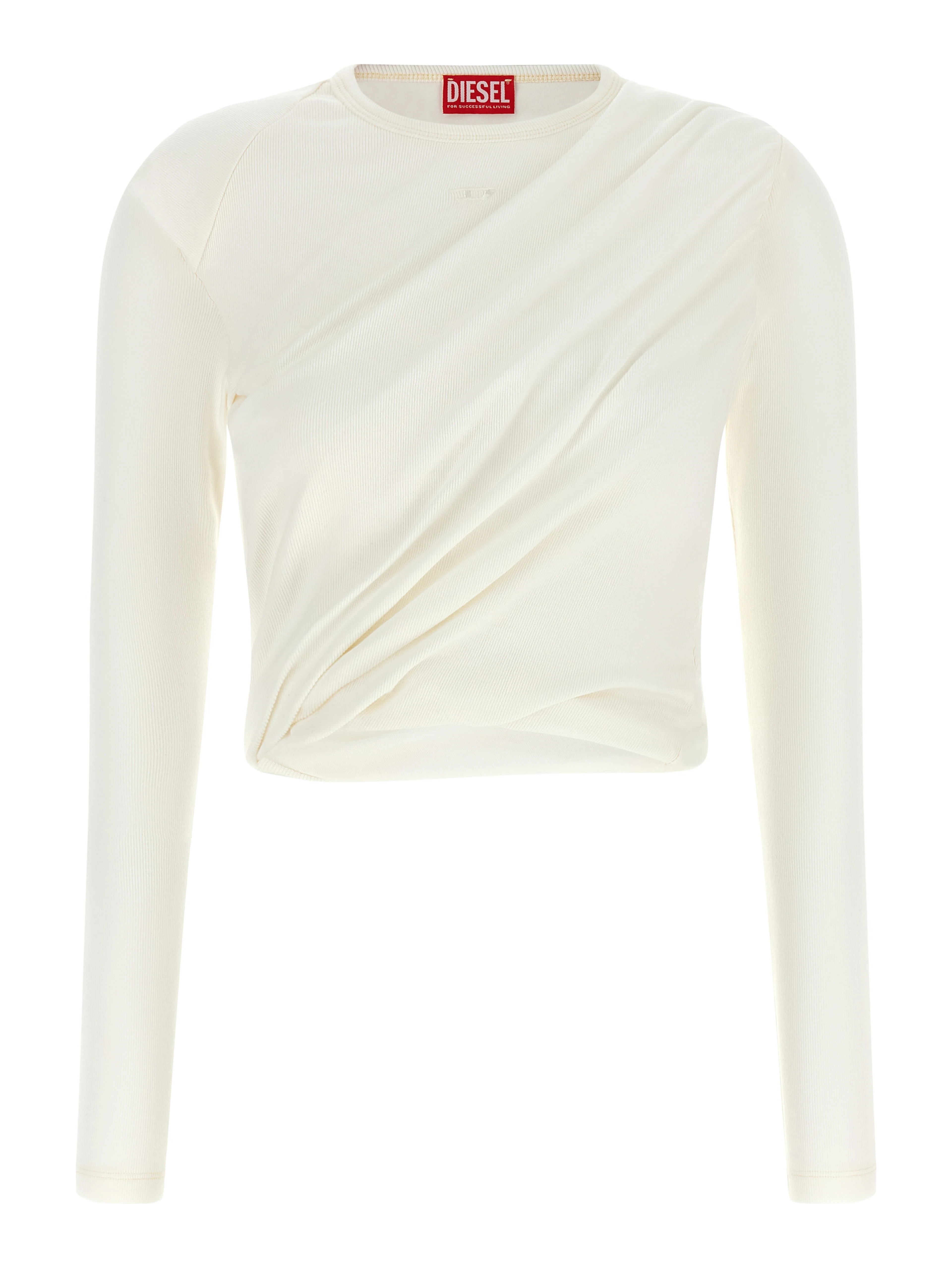 White Cotton Long Sleeve T-Shirt