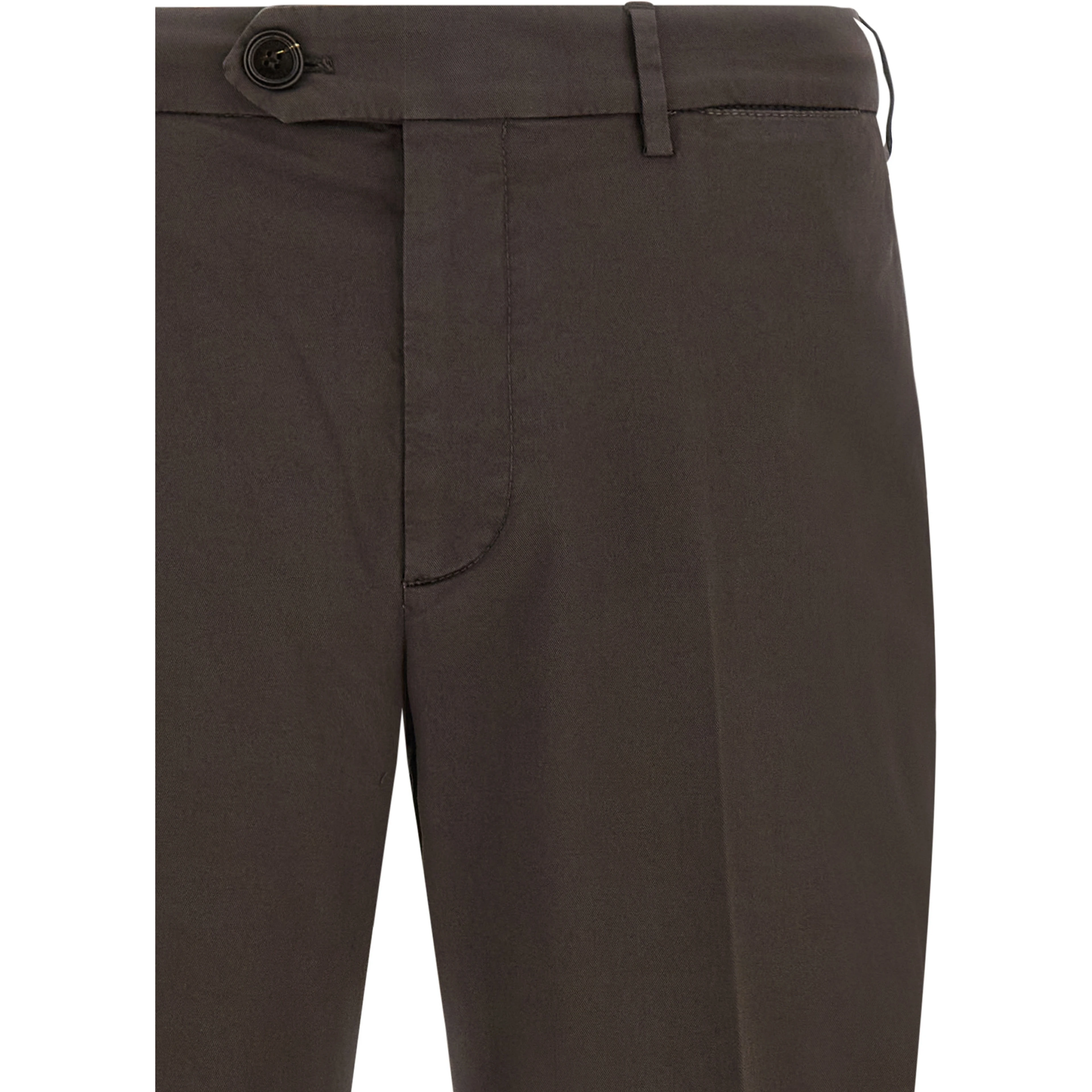 Brown Cotton Casual Pants