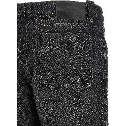 Gray Cotton Straight-Leg Jeans