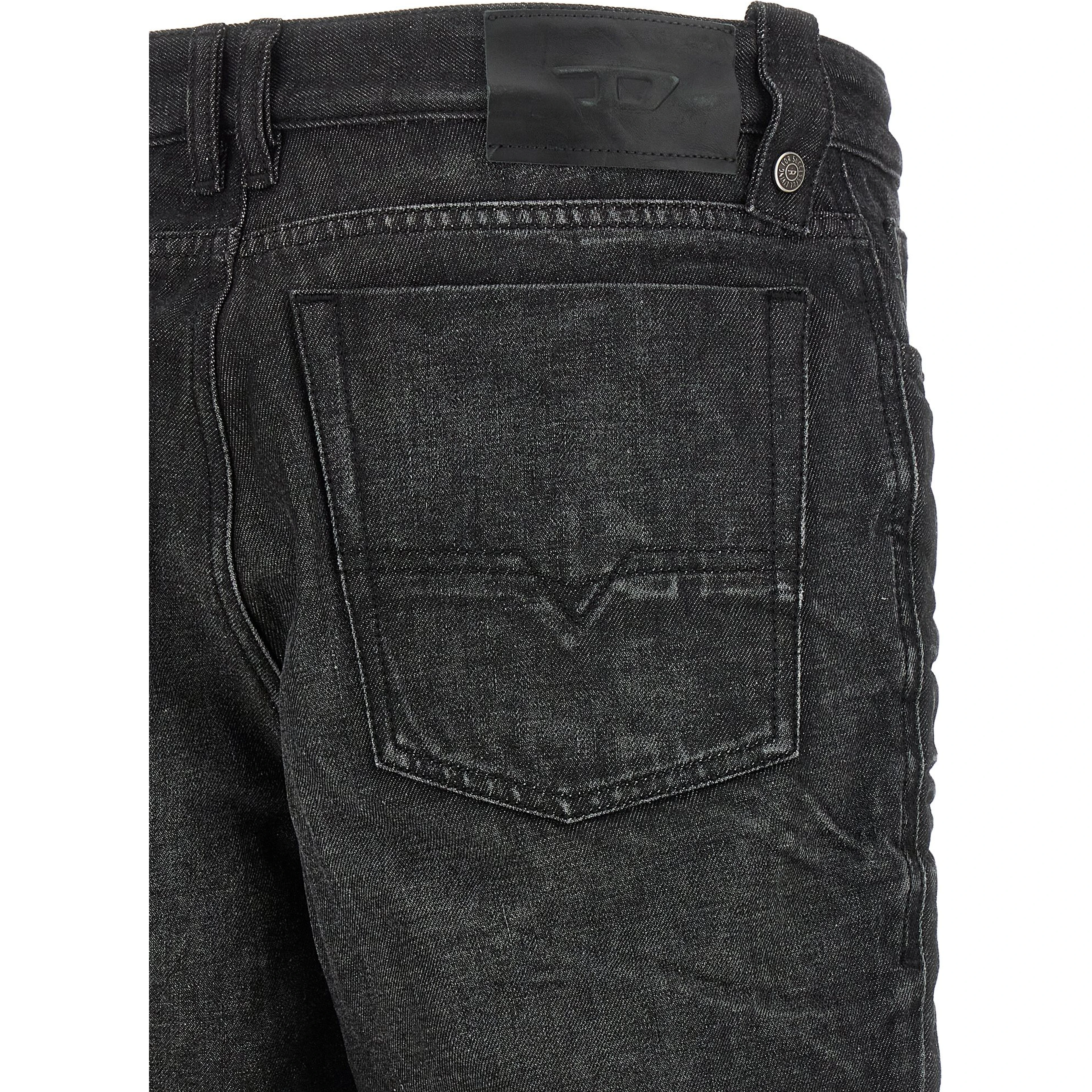 Gray Cotton Straight-Leg Jeans
