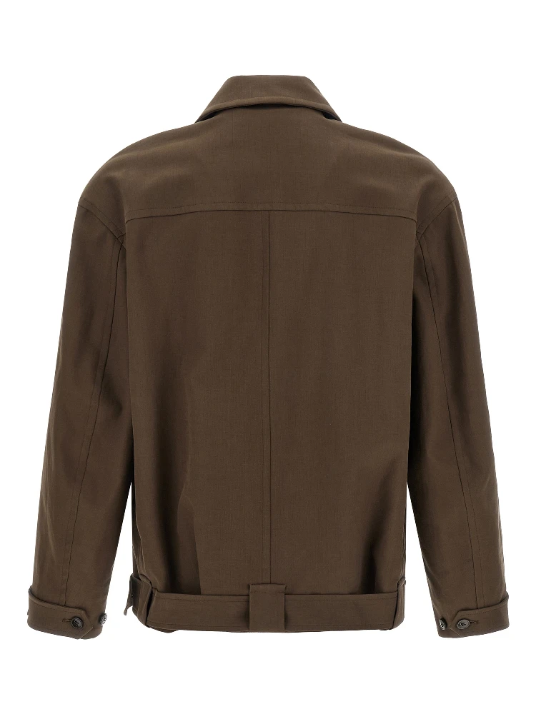 Brown Cotton Full-Length Jacket alternative