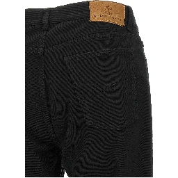 Black Cotton Straight-Leg Jeans